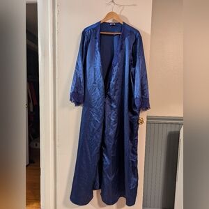 Elegant Blue Satin Robe